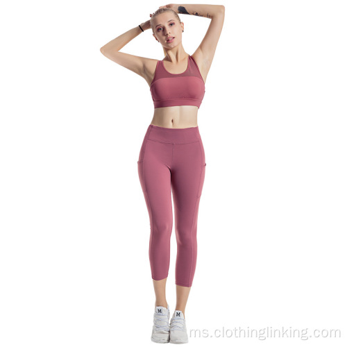 3/4 Capri Leggings dengan Pocket telefon pintar